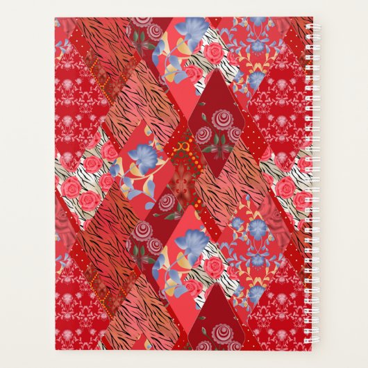 Rot, rustikal, Patchwork Planer (Rückseite)