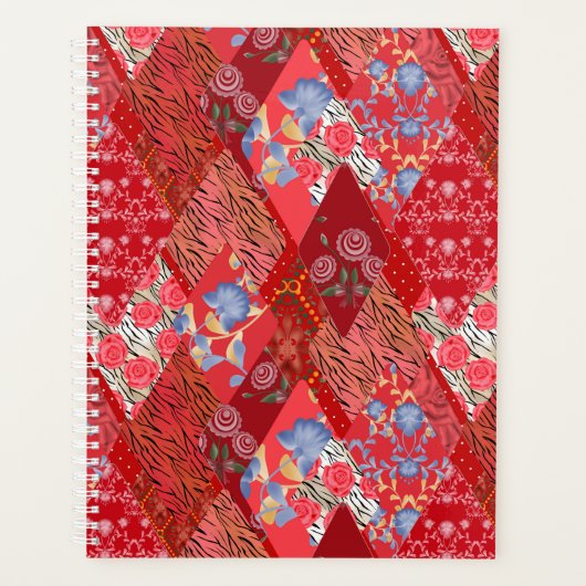 Rot, rustikal, Patchwork Planer (Vorderseite)