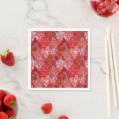 Rot, rustikal, Patchwork Serviette (Beispiel)