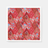 Rot, rustikal, Patchwork Serviette (Vorderseite)