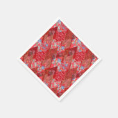 Rot, rustikal, Patchwork Serviette (Ecke)