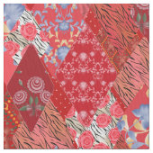 Rot, rustikal, Patchwork Stoff (Nahaufnahme)