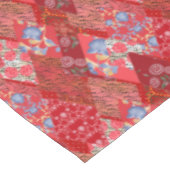 Rot, rustikal, Patchwork Tischdecke (Schrägansicht)