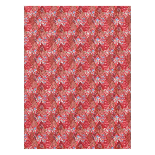 Rot, rustikal, Patchwork Tischdecke (Vorderseite)