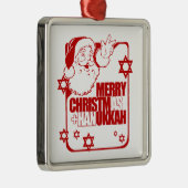 Rot Sankt Christmukkah Ornament Aus Metall (Rechts)