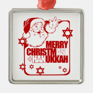 Rot Sankt Christmukkah Ornament Aus Metall