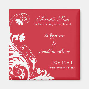 Rot Save the Date, das Magneten Wedding ist Magnet
