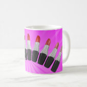 Rot schattiert Lippenstift-Tasse Kaffeetasse (VorderseiteRechts)