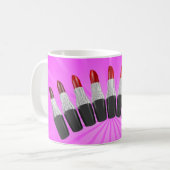 Rot schattiert Lippenstift-Tasse Kaffeetasse (Vorderseite Links)