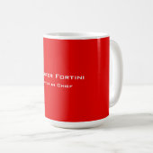 Rot Schlicht Elegante Moderne Minimalistische Kaffeetasse (VorderseiteRechts)