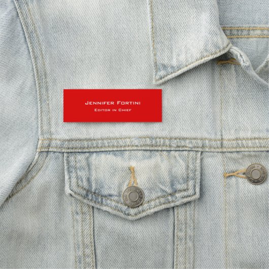 Rot Schlicht Elegante Moderne Minimalistische Namensschild (Beispiel)