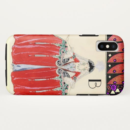 ROT, SCHÖNHEIT SCHÖNHEIT KOSTEN DESIGN MONOGRAM Case-Mate iPhone HÜLLE (Rückseite (Horizontal))