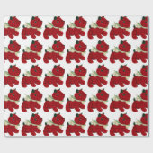 Rot, Schottisch Kariert, Terrier Dog, Weihnachten Geschenkpapier (Flach)