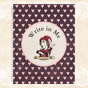 Rot schreibt mir Mad Hatter Alice im Wunderland Notizblock