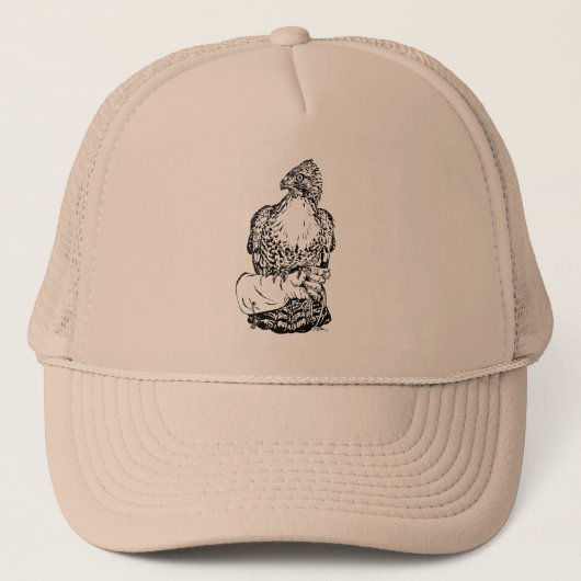 Rot-Schwanz Falke auf Handschuh Truckerkappe (Vorderseite)