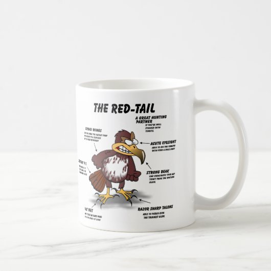 Rot-Schwanz Falke-Cartoon Kaffeetasse (Rechts)