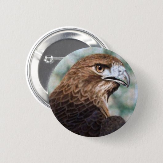 Rot-Schwanz Falke-Knopf Button (Vorne & Hinten)