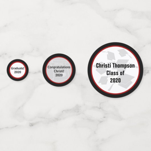 Rot-Schwarz-Abschluss-Feier Konfetti (Rückseiten)