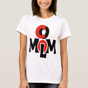 Rot-Schwarz-abstrakt-Mama-Logo-Design mit modernem T-Shirt