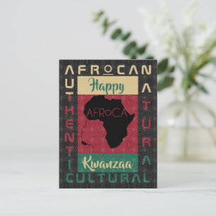 Rot schwarz AFRoCA Afro Africa Black Heritage Postkarte