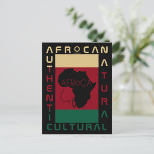 Rot schwarz AFRoCA Afro Africa Black Heritage Postkarte
