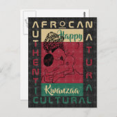 Rot schwarz AFRoCA Afro Africa Black Heritage Postkarte (Vorne/Hinten)