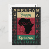 Rot schwarz AFRoCA Afro Africa Black Heritage Postkarte (Vorne/Hinten)