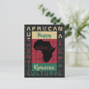 Rot schwarz AFRoCA Afro Africa Black Heritage Postkarte