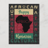 Rot schwarz AFRoCA Afro Africa Black Heritage Postkarte (Vorderseite)