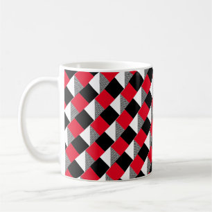 Rot-Schwarz-Ästhetik Moderne Schachbretter Kaffeetasse