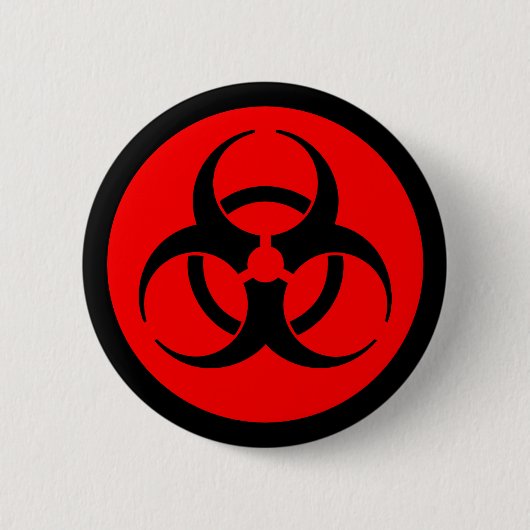 Rot-Schwarz-Biogefährdung Button (Vorderseite)
