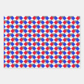 Rot & Schwarz & Blau Modernes geometrisches Muster Geschenkpapier Set (Vorderseite)