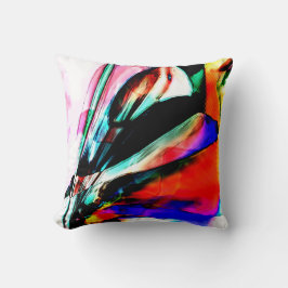 Rot, Schwarz, Blau Surrealistische Blume Kissen