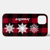Rot, Schwarz Buffalo Kariert, Schneeflocken Zellca Case-Mate iPhone Hülle (Rückseite (Horizontal))