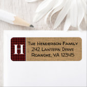 Rot, Schwarz-Buffalo-Kariertes Monogramm-Adressenl (Insitu)