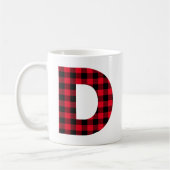 Rot-Schwarz-Buffalo-Karo Fettformatierung D Monogr Kaffeetasse (Links)