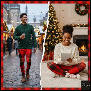 Rot-Schwarz-Buffalo-Karo-Flanell-Tartan Leggings
