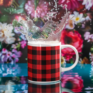 Rot-Schwarz-Buffalo-Karo Kaffeetasse