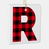 Rot-Schwarz-Buffalo-Karo R Monogramm Keramikornament (Rechts)
