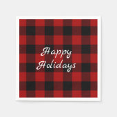 Rot-Schwarz-Büffel kariert Weihnachten Serviette (Vorderseite)
