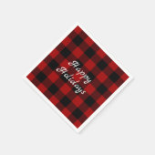 Rot-Schwarz-Büffel kariert Weihnachten Serviette (Ecke)