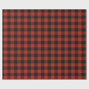 Rot & Schwarz Büffel-Karo Festtag Plaid Geschenkpapier