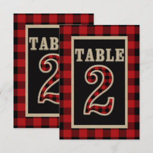 Rot & Schwarz Büffel Karo Rustikale Tischnummer 2