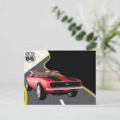 Rot/Schwarz Camaro Car - Auto/Vatertag Postkarte (Stehend Vorderseite)