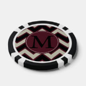 Rot-Schwarz-Chevron-Monogramm Pokerchips (Einzeln)