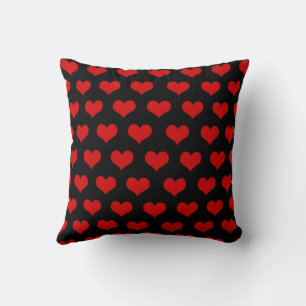 Rot Schwarz Cute Cozy Modern Romantisch Chic Herz  Kissen