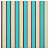 Rot, Schwarz, Dunkeltürkis, Tan und Weiß Muster Stoff (Muster)