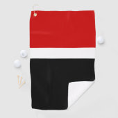 Rot-Schwarz-Farbblockstil Golfhandtuch (Insitu)
