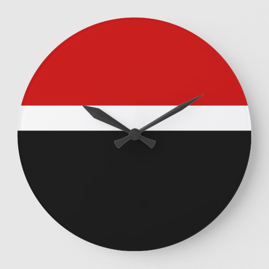 Rot-Schwarz-Farbblockstil Große Wanduhr (Vorderseite)