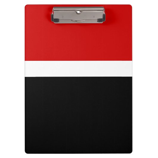 Rot-Schwarz-Farbblockstil Klemmbrett (Vorderseite)